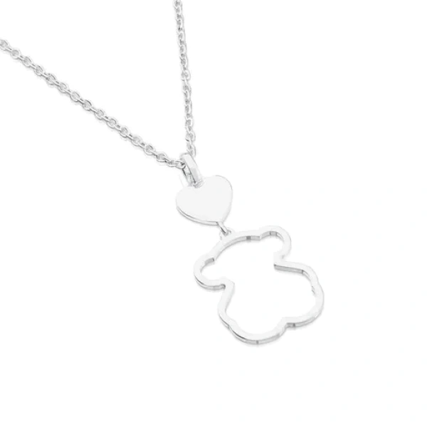 Collar de plata motivo oso New Silueta