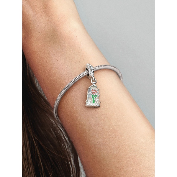 Charm Colgante Rosa Encantada de La Bella y la Bestia de Disney