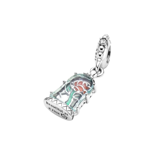 Charm Colgante Rosa Encantada de La Bella y la Bestia de Disney