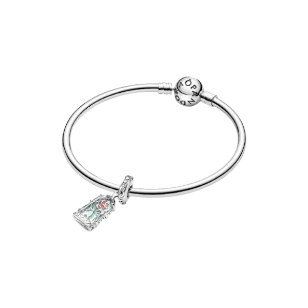 Charm Colgante Rosa Encantada de La Bella y la Bestia de Disney