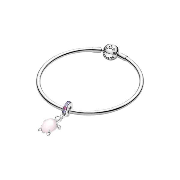 Charm Colgante Tortuga Marina de Cristal de Murano Rosa