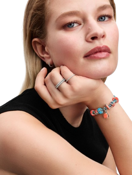 Charm MIni Estrella de Mar Colorida Plata de primera ley