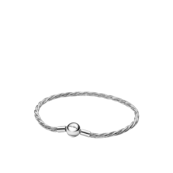 Pulsera Cadena de Serpiente Trenzada con Cierre de Bola de Pandora