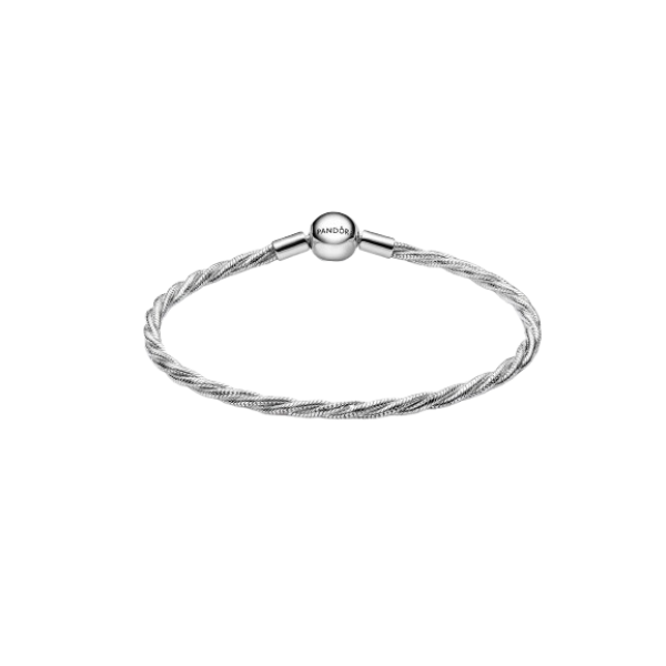 Pulsera Cadena de Serpiente Trenzada con Cierre de Bola de Pandora