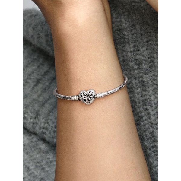 Pulsera de Cadena de Serpiente Cierre de Corazón Árbol Genealógico