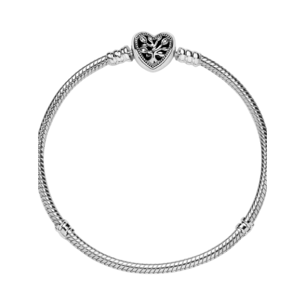 Pulsera de Cadena de Serpiente Cierre de Corazón Árbol Genealógico