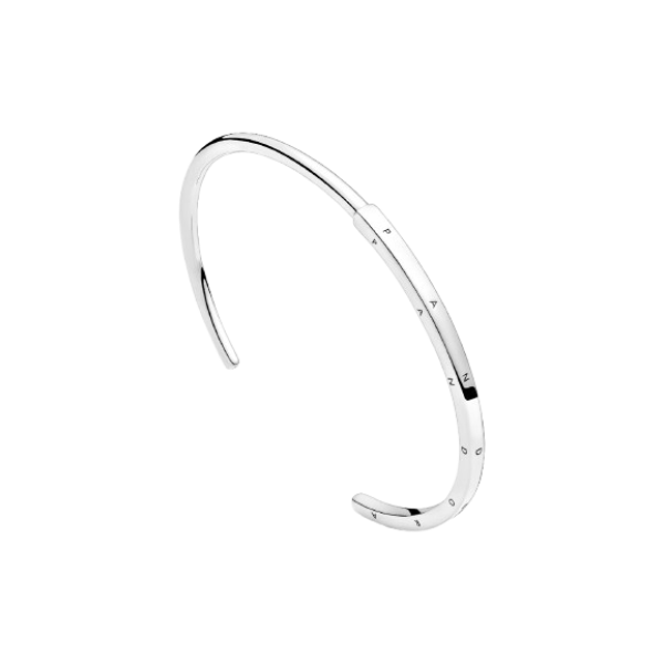 Pulsera Rígida Pandora Signature I-D Abierta Plata de primera ley