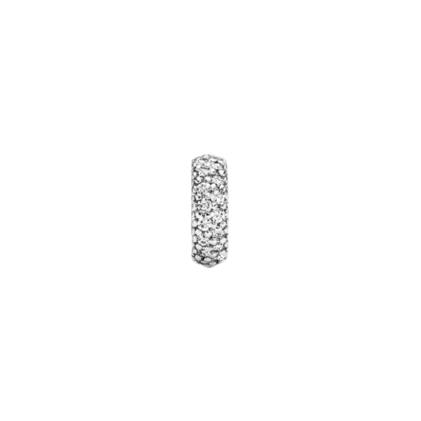 Charm Separador Brillante Transparente Plata de primera ley