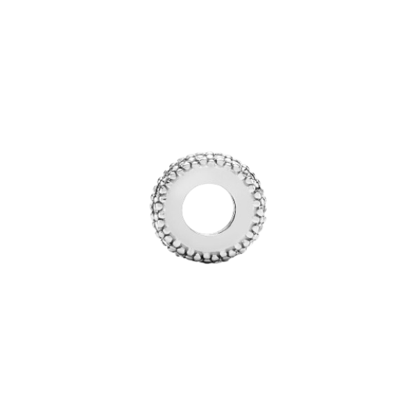 Charm Separador Brillante Transparente Plata de primera ley