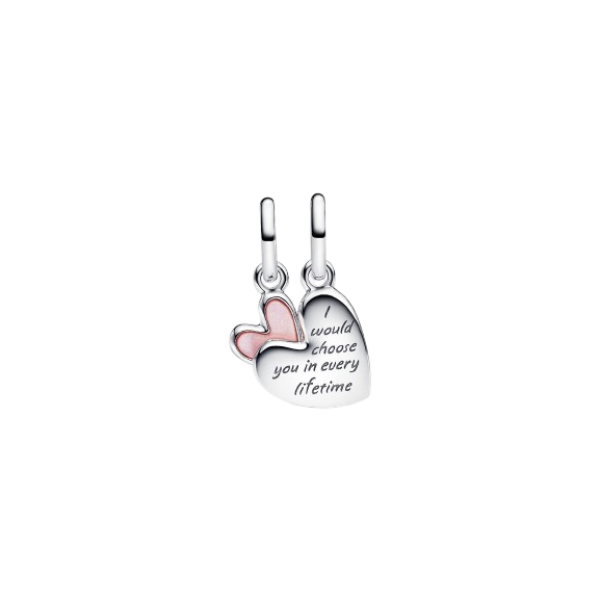 Charm Colgante Divisible Madre e Hija Plata de primera ley