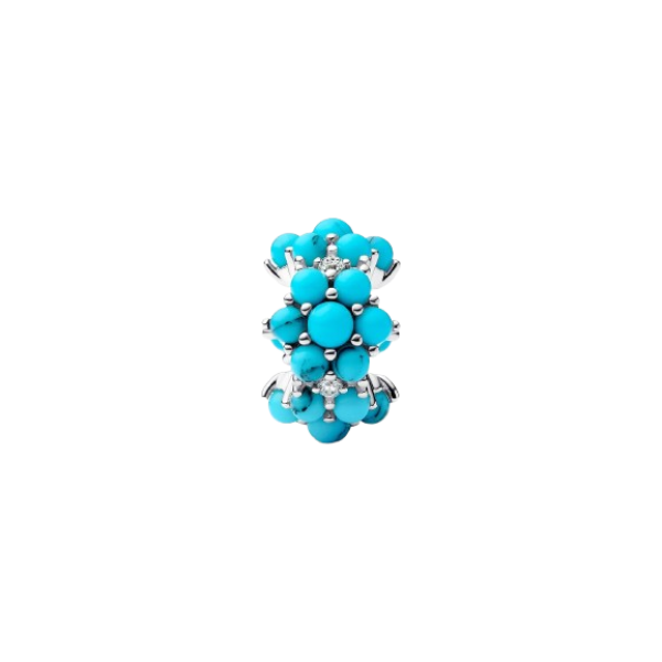 Charm Océano de Color Turquesa Plata de primera ley