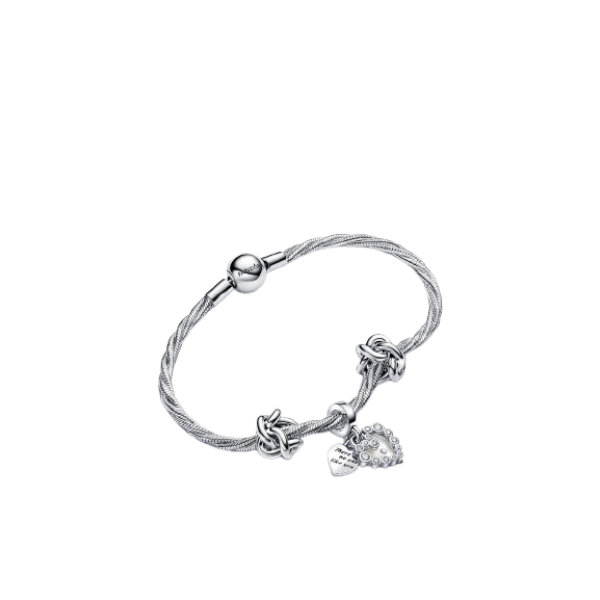 Pulsera Cadena de Serpiente Trenzada con Cierre de Bola de Pandora